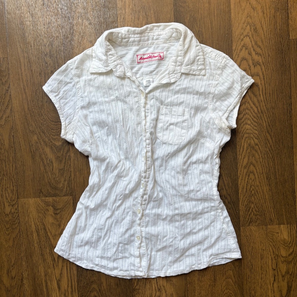 Vintage Y2K Glam Baby Doll Style Arizona Jeans Company 100% Cotton Button Down